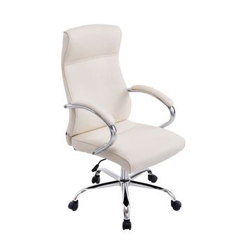 Clp Silla De Oficina Lausanne Xxl Simil Cuero Crema 67x61x Cm