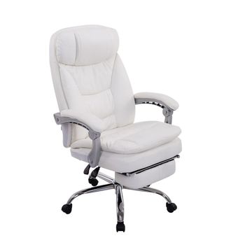 Clp Silla De Oficina Xl Troy Simil Cuero Blanco 67x67x Cm