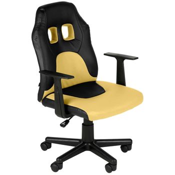 Clp Silla De Escritorio Infantil Fun Simil Cuero Negro/amarillo 59x56x Cm