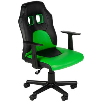 Clp Silla De Escritorio Infantil Fun Simil Cuero Negro/verde 59x56x Cm