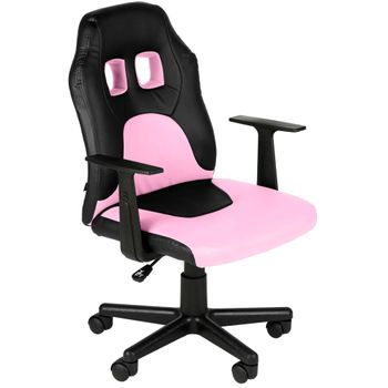 Clp Silla De Escritorio Infantil Fun Simil Cuero Negro/rosado 59x56x Cm