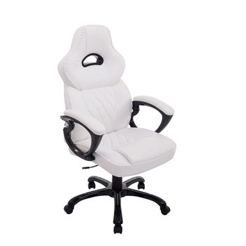 Clp Silla De Oficina Big Xxx Simil Cuero Blanco 72x66x Cm