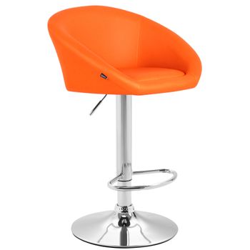 Clp Taburete Miami Simil Cuero Naranja 51x55x86 Cm