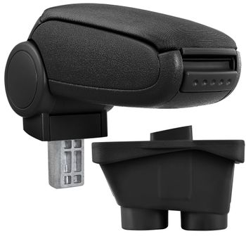 [pro.tec]® Reposabrazos Central Para Peugeot 208 (a Partir De 2012, 3 Y 5 Puertas) - Apoyabrazos Con Compartimento - Tapizado - Tela - Negro