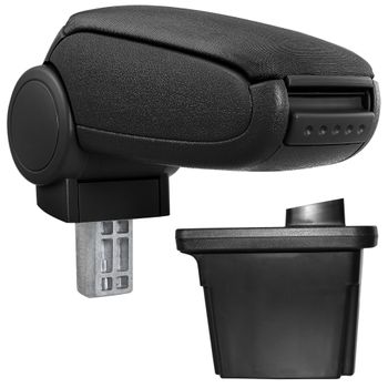 [pro.tec]® Reposabrazos Central Para Hyundai I30 (2007-2012) - Apoyabrazos Con Compartimento - Tapizado - Tela - Negro