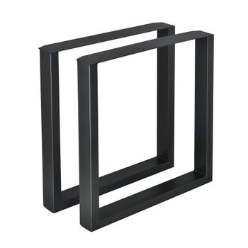 Set De 2 X Patas De Mesa De Comedor Makers - Acero - 70 X 72 Cm - Negro [en.casa]