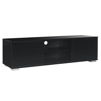 [en.casa] Mueble De Televisi�n - Mesa De Tele - Consola - Compartimiento - 34,5 X 120 X 40cm - Mdf - Negro Brillo