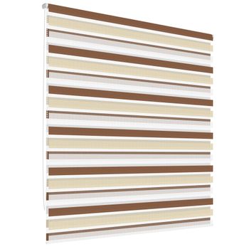 Persiana Doble 45x150 Cm - Color Blanco-beige-marrón Ecd Germany