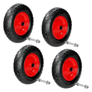 4x Rueda De Aire Para Carretilla Ø 390 Mm - 95 Mm Ecd Germany