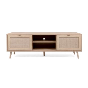 Mueble De Tv 2 Puertas 150 Cm - Impresión Efecto Ratán