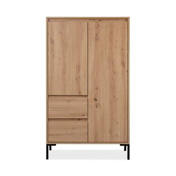 Aparador Alto 2 Puertas 2 Cajones Y 2 Estantes H139 Cm - Plock - L 81  X A 40  X H 139  Cm