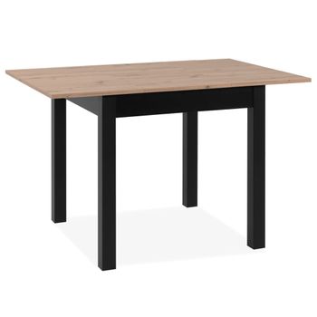 Mesa De Comedor Extensible Coburg 80 Roble Artisan Y Negro Finori