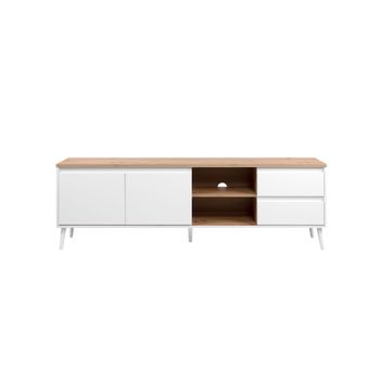 Mueble Tv Linz 2 Puertas 2 Cajones 186x59x36 Blanco