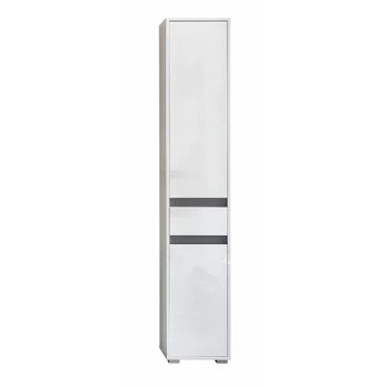 Columna De Cuarto De Baño 2 Puertas 1 Cajón Sabine Blanco Brillante Mdf L 35 Cm