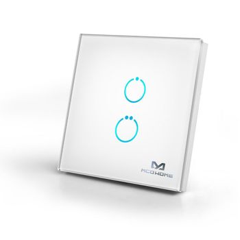 Interruptor Táctil De Cristal Z-wave + 2 Cargas Blanco - Mco Home