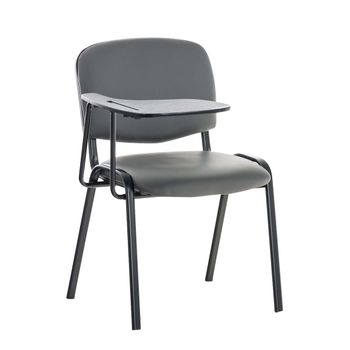 Clp Silla Conferencia Ken Con Mesa Plegable Simil Cuero Gris 71x53x81 Cm