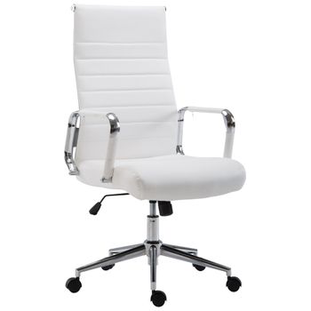 Clp Silla De Oficina Kolumbus Simil Cuero Blanco 66x58x105 Cm