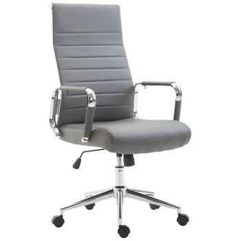 Clp Silla De Oficina Kolumbus Simil Cuero Gris 66x58x105 Cm