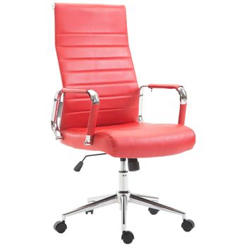 Clp Silla De Oficina Kolumbus Simil Cuero Rojo 66x58x105 Cm