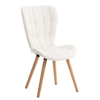 Clp Silla De Comedor Elda Tapizada En Cuero Sintético Simil Cuero Blanco 63x50x88 Cm