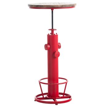 Clp Mesa Auxiliar Ruhr  Industrial Look Metal Rojo � 60 Cm