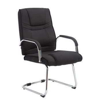 Clp Silla Cantiléver Xxl Attila Tapizada En Tela Negro 67x60x104 Cm