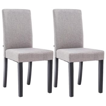 Clp Juego De 2 Sillas De Comedor Ina De Tela Gris Claro 47x41x91 Cm