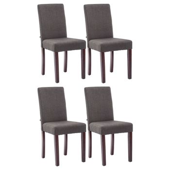 Clp Juego De 4 Sillas De Comedor Ina De Tela Gris Oscuro 47x41x91 Cm