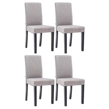 Clp Juego De 4 Sillas De Comedor Ina De Tela Gris Claro 47x41x91 Cm