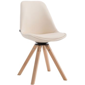 Clp Silla De Visita Calais Square Simil Cuero Crema 56x48x84 Cm