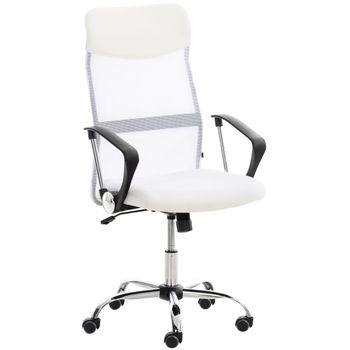 Clp Silla De Oficina Xl Washington Simil Cuero Blanco 53x60x Cm