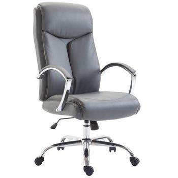 Clp Silla De Oficina Xl Vaud Simil Cuero Gris 73x65x Cm