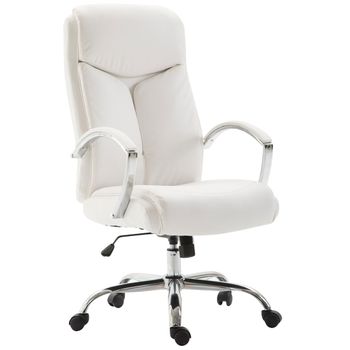 Clp Silla De Oficina Xl Vaud Simil Cuero Blanco 73x65x Cm