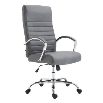 Clp Silla De Oficina Xl Valais Simil Cuero Gris 68x60x Cm