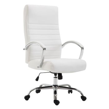 Clp Silla De Oficina Xl Valais Simil Cuero Blanco 68x60x Cm