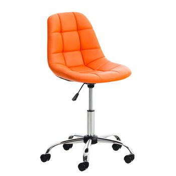 Clp Silla De Escritorio Emil Simil Cuero Naranja 55x55x Cm