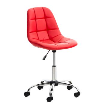 Clp Silla De Escritorio Emil Simil Cuero Rojo 55x55x Cm