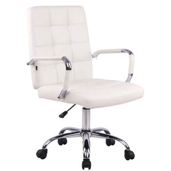 Clp Silla De Escritorio Deli Pro Simil Cuero Blanco 63x59x Cm