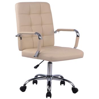 Clp Silla De Escritorio Deli Pro Simil Cuero Crema 63x59x Cm