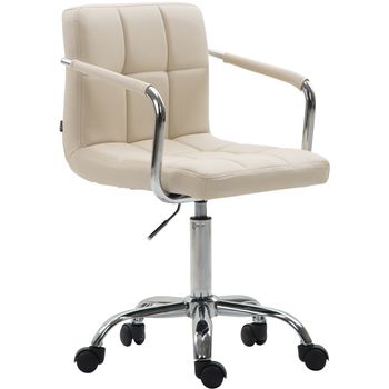 Clp Silla De Oficina Lucy V2 En Cuero Pu Simil Cuero Crema 44x52x Cm