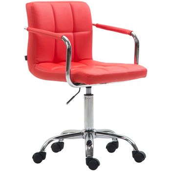 Clp Silla De Oficina Lucy V2 En Cuero Pu Simil Cuero Rojo 44x52x Cm