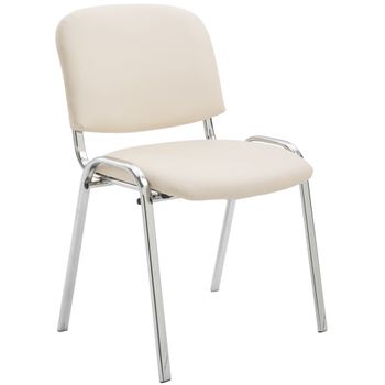 Clp Silla De Conferencia Ken Chrom Simil Cuero Crema 48x54x79 Cm