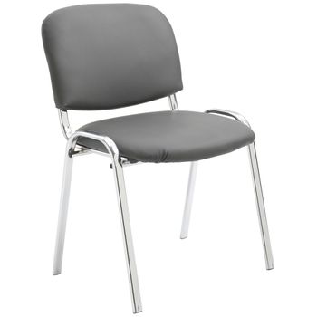 Clp Silla De Conferencia Ken Chrom Simil Cuero Gris 48x54x79 Cm