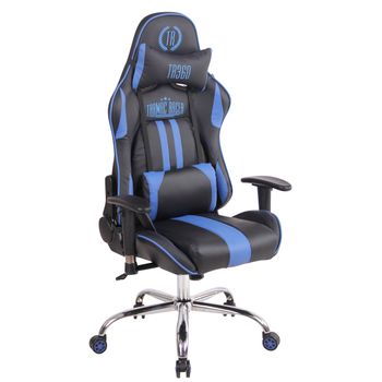 Clp Silla Gamer Masajeante Limit Xm Simil Cuero Negro/azul 51x67x Cm