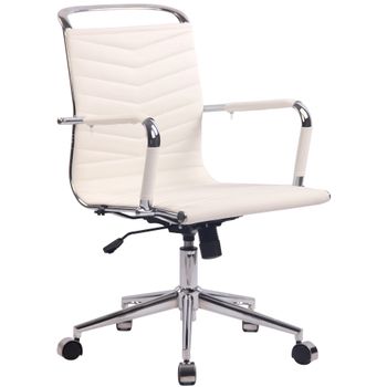 Clp Silla De Oficina Ergonómica Burnley Simil Cuero Blanco 64x56x Cm