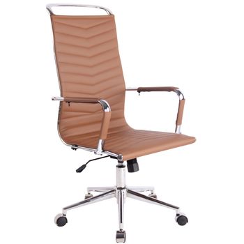 Clp Silla De Oficina Batley Simil Cuero Marrón Claro 65x57x Cm