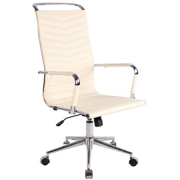 Clp Silla De Oficina Batley Simil Cuero Crema 65x57x Cm