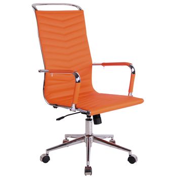 Clp Silla De Oficina Batley Simil Cuero Naranja 65x57x110 Cm