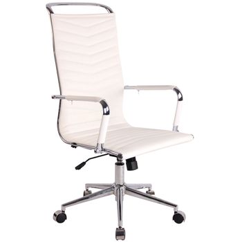 Clp Silla De Oficina Batley Simil Cuero Blanco 65x57x Cm