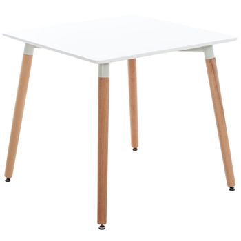 Clp Mesa De Cocina Viborg Madera Blanco 80x80x75 Cm